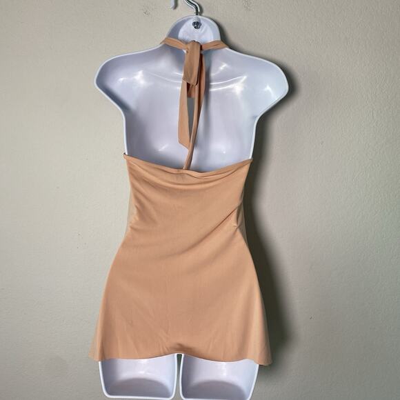 Vintage Peach Halter Top Medium Embellished Y2K Summer Boho Casual Flowy Babydol - Picture 2 of 7